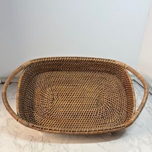 Woven Rectangular Basket with Handles